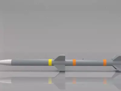 AIM 120C AMRAAM AIR TO AIR MISSILE  - HIGH POLY Low-poly 3D model