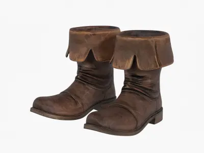  Weathered Leather Pirate Boots 