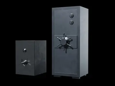 Steel safe industrial 3D model