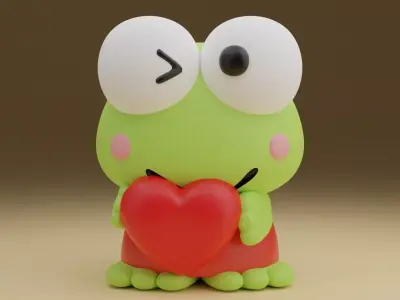 Valentine sanrio keroppi 3D print model