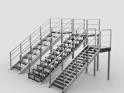 Premium Steel Stairs  3D model