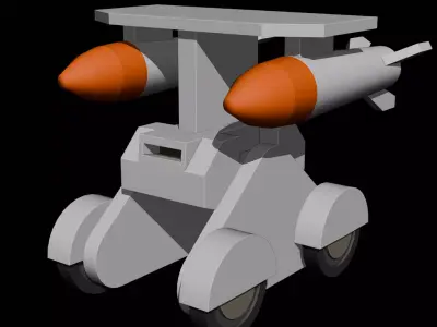 Stylized Low Poly Tank Dual Strike Game Ready Low-poly 3D model