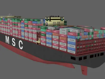 MSC Irina container ship lowpoly 3D model