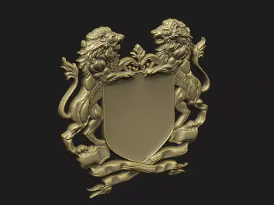 Crest engraving carving  coat of arm cnc router 3D print model