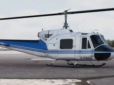 Bell Iroquois UH-1 Huey 204B Helicopter  3D model