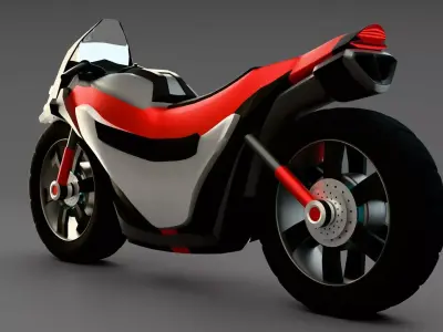 Stylized Bike Motorcycle 3D Model Blender Vehicle Asset Low-poly 3D model