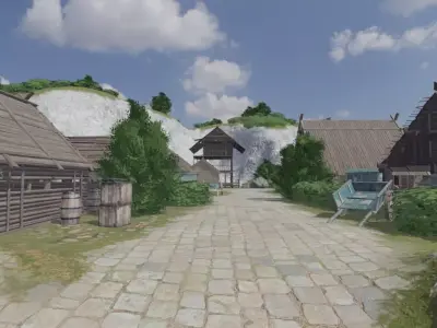 Coastal Village Layout 3D model buy
