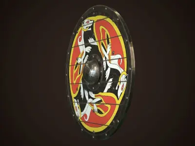 Viking Shield 24 Low-poly 3D model