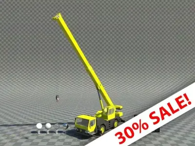 Mobile Crane - Rigged Low-poly 3D model