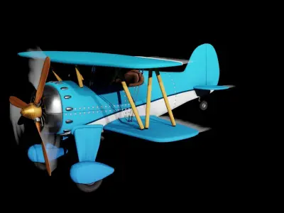 Airplane biplane 3D model