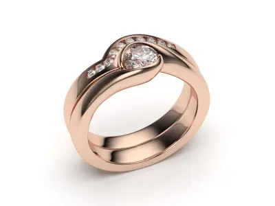 solitaire with ring sizes  9 part S15 3D print model