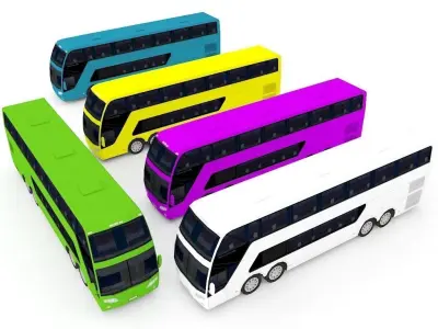 autobus bus Low-poly 3D model
