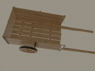 Wooden Cart 3D model buy