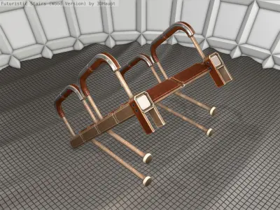 Wood Stairs - 28  Low-poly 3D model