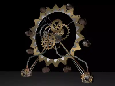 Big Wheel Low-poly 3D model