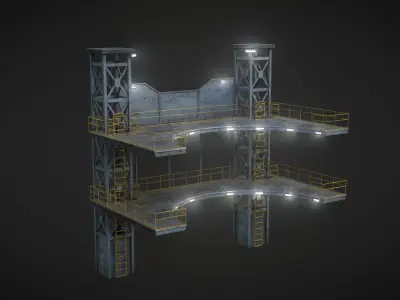 Platform for Games Low-poly 3D model