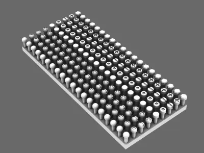 BWTF Scenics 2mm Bolts Screws and Rivets 3D print model