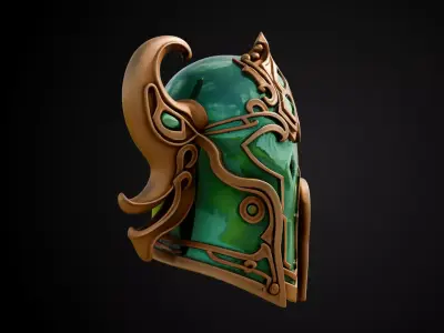 Stylized Persian Helmet - Emerald Mirage 3D print model
