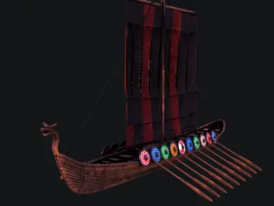 Vikings Ship v1 Low-poly 3D model