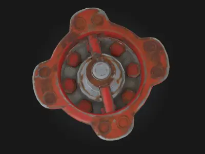 Rusty Valve Aged Mechanical Control Element  3D model