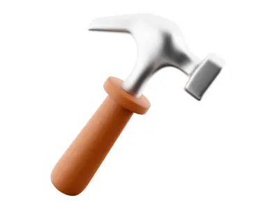 Hand hammer cartoon icon 3D model
