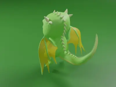 Minimalistic dragon model Free 3D model