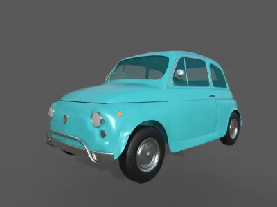 Fiat 500 Vintage Low-poly 3D model