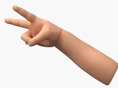  Caucasian Baby Hand Victory Gesture 
