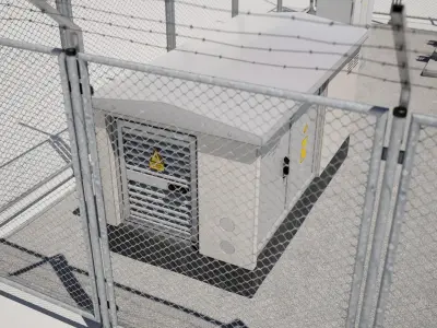  Electrical Substation Low-poly 3D model