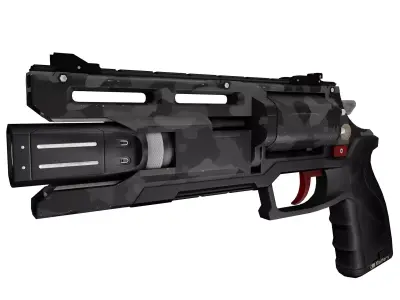 Sci-Fi  Plasma Revolver Handgun Camo Low-poly 3D model