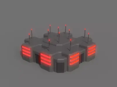 PBR Sci-Fi Building A20 Low-poly 3D model