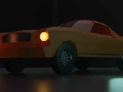 Low Poly Car orange Free low-poly 3D model