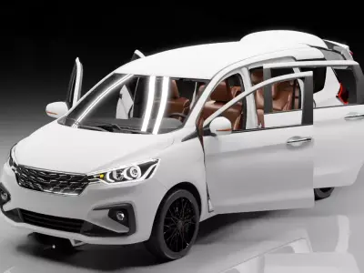 7 Seater MPV Car 3D Model Interior Doors 3D model