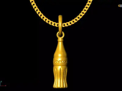 Coke cola pendant charms - one inch pendant 3D print model