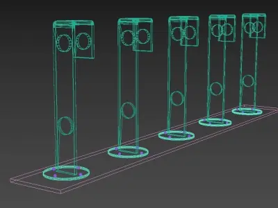 Bicycle parking Low-poly 3D model