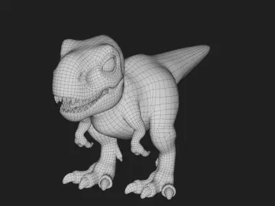 dinosaur Low-poly 3D model 11