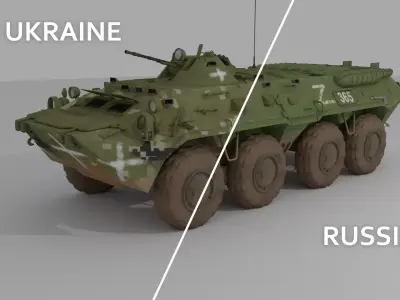BTR-80  APC  Ukrainian and Russian Vehicle 3D model