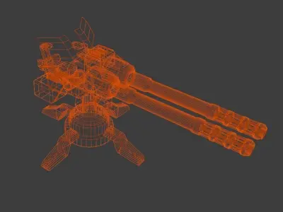 Alien Shooter Turret Replica Low-poly 3D model