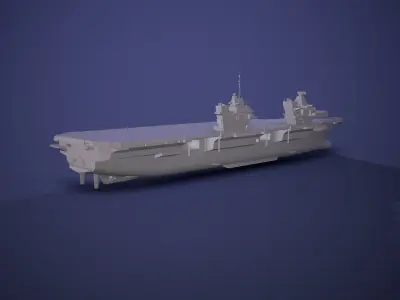 Queen Elizabeth class carriers  Low-poly 3D model