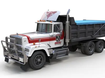 Superliner dump truck Low-poly 3D model