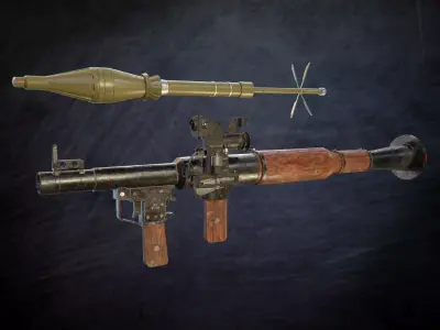 RPG 7 and PSO Scope Game Ready Asset Low-poly 3D model