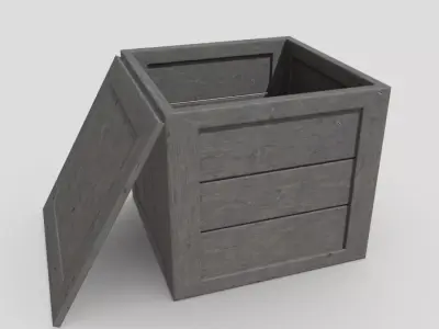 Wooden Box Low-poly 3D model purchase