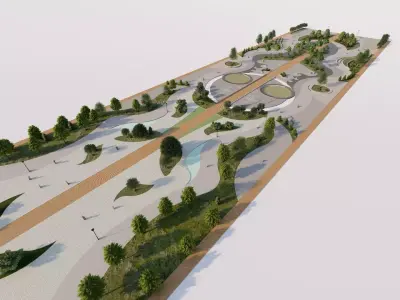 public park-Private Park Landscape 3D model 22