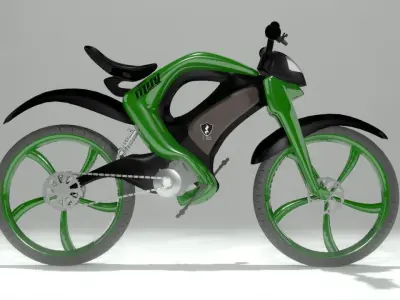 Ebike ultralight prototype Low-poly 3D model