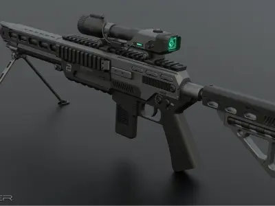 Sci-Fi Rifle 3D model