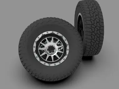 Generic Off-Road Metal Wheel 3D model