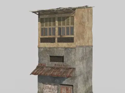 Slum apartment buildings 3D model