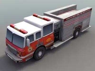 Firetruck fire truck Low-poly 3D model