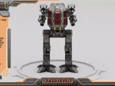 Juggernaut BattleMech Low-poly 3D model