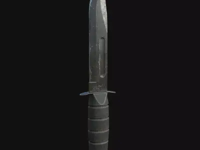  Combat Knife Game Asset 3D Model 3D model